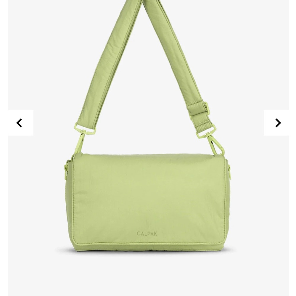 Calpak Lime green Crossbody Diaper Bag/ stroller caddy